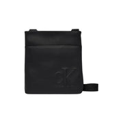 Calvin Klein Sac bandoulière homme en polyuréthane noir, design minimaliste et élégant, logo en relief, 19 x 21 x 4 cm