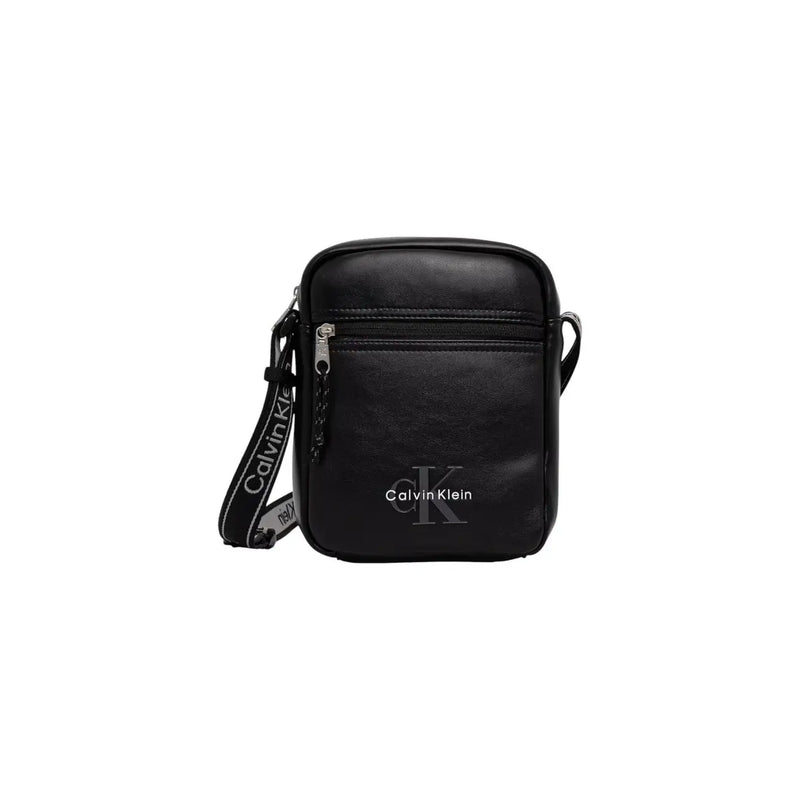 Calvin Klein Sacoche homme en toile bleue avec logo audacieux, design minimaliste élégant et logo discret sur le devant
