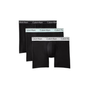 Noir Calvin Klein Boxer pour homme avec tissu en coton stretch et ceinture blanche avec lettres logo noires