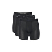 Boxers calvin klein noirs pour hommes en coton stretch avec tissu texturé et ceinture griffée en lot de 3