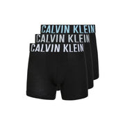 Calvin Klein boxer homme en coton stretch noir avec bandes logo contrastées blanches et bleu clair