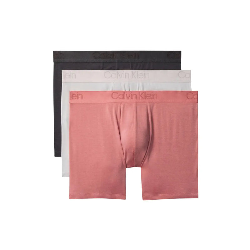 Calvin Klein lot de 3 boxers homme en coton stretch noir blanc et rose rose avec ceintures élastiques