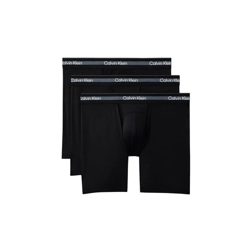 Noir Calvin Klein Lot de 3 boxers pour homme en polyester avec bande logo blanche.