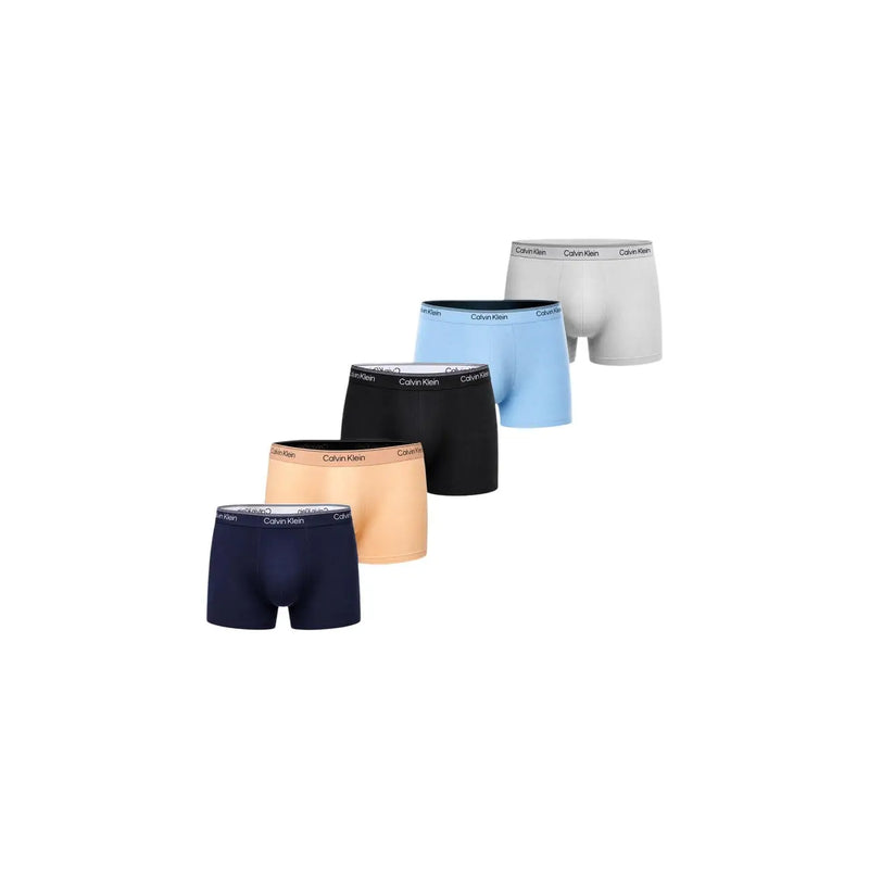 Calvin Klein men’s cotton boxer briefs 5 pack in navy black beige light blue and white for comfortable everyday wear