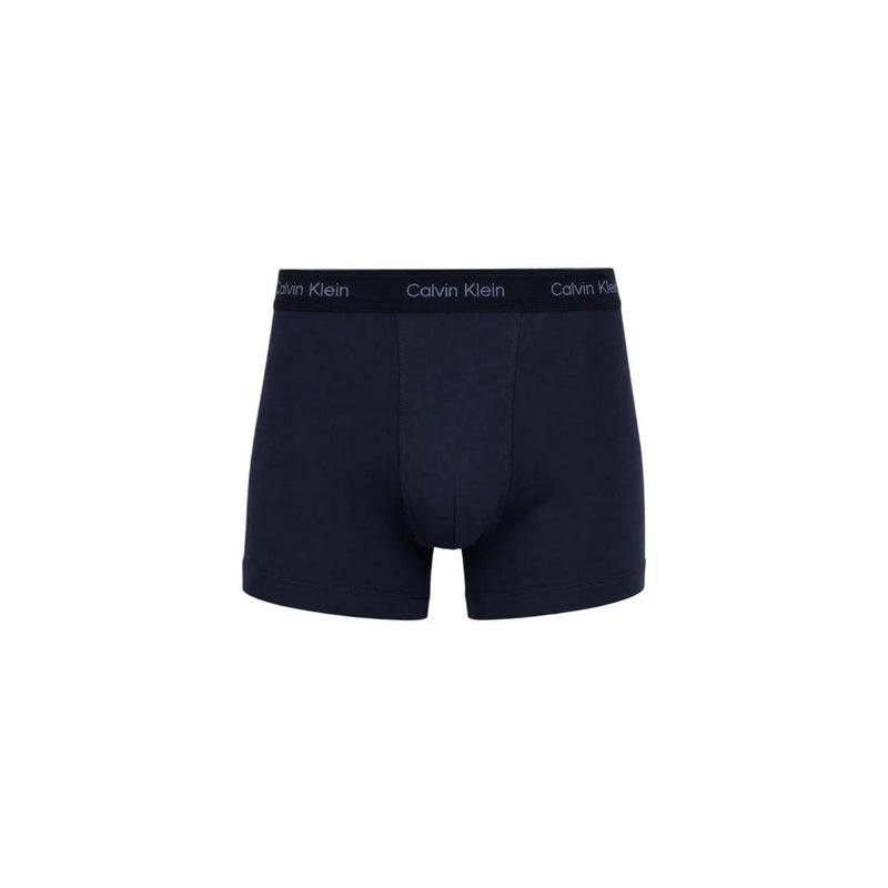 Calvin klein men boxer briefs in dark navy cotton with a matching logo waistband from the red cotton 3 pack