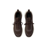 Baskets montantes marron Calvin Klein pour homme, avec tige en mesh et semelle en caoutchouc blanc 100 % polyester.