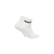 White calvin klein men cotton ankle socks with black logo branding for comfortable everyday wear