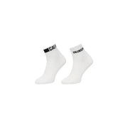White calvin klein cotton ankle socks with black logo stripe on cuff for men casual wear