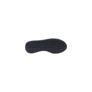 Semelle en caoutchouc noir avec motif quadrillé à l'arrière des baskets Calvin Klein pour homme en similicuir gris, pointure 38