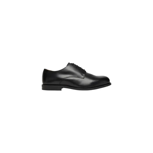 Calvin Klein Chaussures à lacets en cuir noir élégant pour homme, avec une finition polie et un style oxford classique.