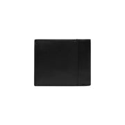 Calvin Klein men leather wallet black 11x9.5cm with clean minimalist design and precise edge stitching