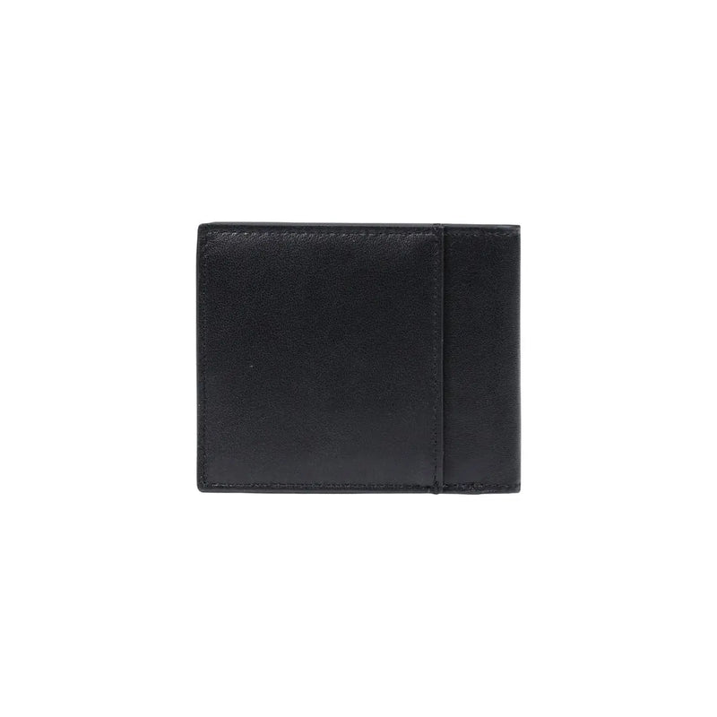 Calvin Klein men leather wallet black with minimalist design and precise stitching 11x9.5cm