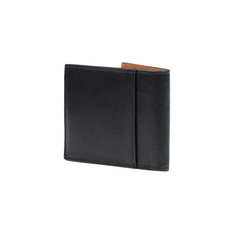 Calvin Klein men leather wallet black bi-fold with tan interior lining measuring 11x9.5cm