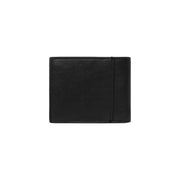 Calvin Klein Portefeuille homme en cuir noir 11x9cm avec coutures précises et design minimaliste en cuir noir