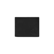 Portefeuille homme Calvin Klein en cuir noir 11x9cm avec logo discret en relief sur le devant.