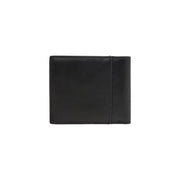Calvin Klein men leather wallet black with minimalist design and precise stitching measuring 11x9x2 cm