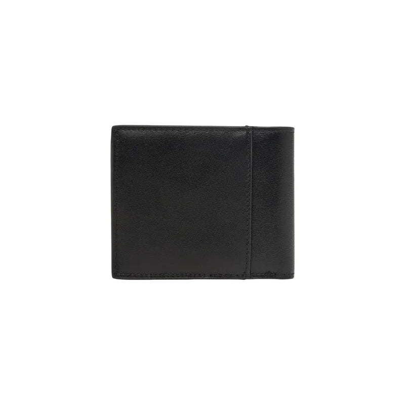 Calvin Klein men leather wallet black with minimalist design and precise stitching measuring 11x9x2 cm