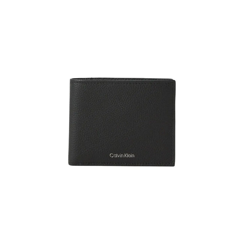 Black Calvin Klein men wallet with textured leather finish and subtle stitching details