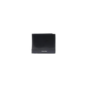 Black calvin klein men leather wallet with perforated leather texture minimalist branding and zip pocket size w2