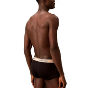 Calvin Klein Slip noir en coton taille basse pour homme, avec ceinture beige ornée du logo de la marque