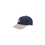 Calvin Klein Casquette de baseball homme en coton colorblock bleu marine et beige avec petit logo sur le devant.