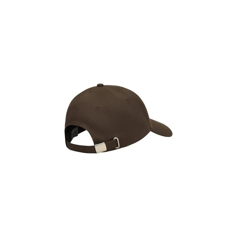Casquette de baseball Calvin Klein pour homme, marron, en coton, avec monogramme, boucle argentée et sangle réglable à l'arrière.