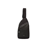 Calvin Klein Sac bandoulière homme en polyamide noir à motif quadrillé discret et rayures grises contrastantes, 20 x 36 x 5 cm
