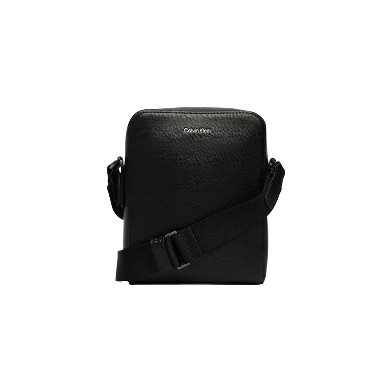 Noir Calvin Klein Sac bandoulière homme en cuir polyuréthane texturé avec bandoulière réglable 17 x 21 x 7 cm