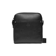 Sac bandoulière Calvin Klein pour homme, noir, en cuir polyuréthane texturé avec logo en relief, largeur 18 x hauteur 21 cm