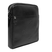 cuir noir Calvin Klein Sac bandoulière homme avec logo CK en relief, en polyuréthane, dimensions L18 x H21 cm