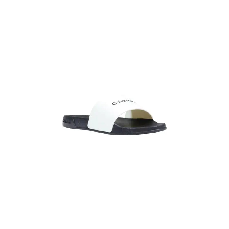 Blanc et bleu marine Calvin Klein sandale à enfiler pour homme au design minimaliste, en polyuréthane, pour une utilisation décontractée