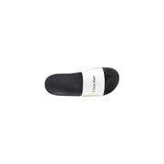 Noir et blanc Calvin Klein pantoufles pour hommes noires à bout ouvert, sandale à enfiler avec un design minimaliste en polyuréthane