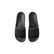 Pantoufles noires Calvin Klein pour homme, à bout ouvert, en polyuréthane, avec logo emblématique sur la bride