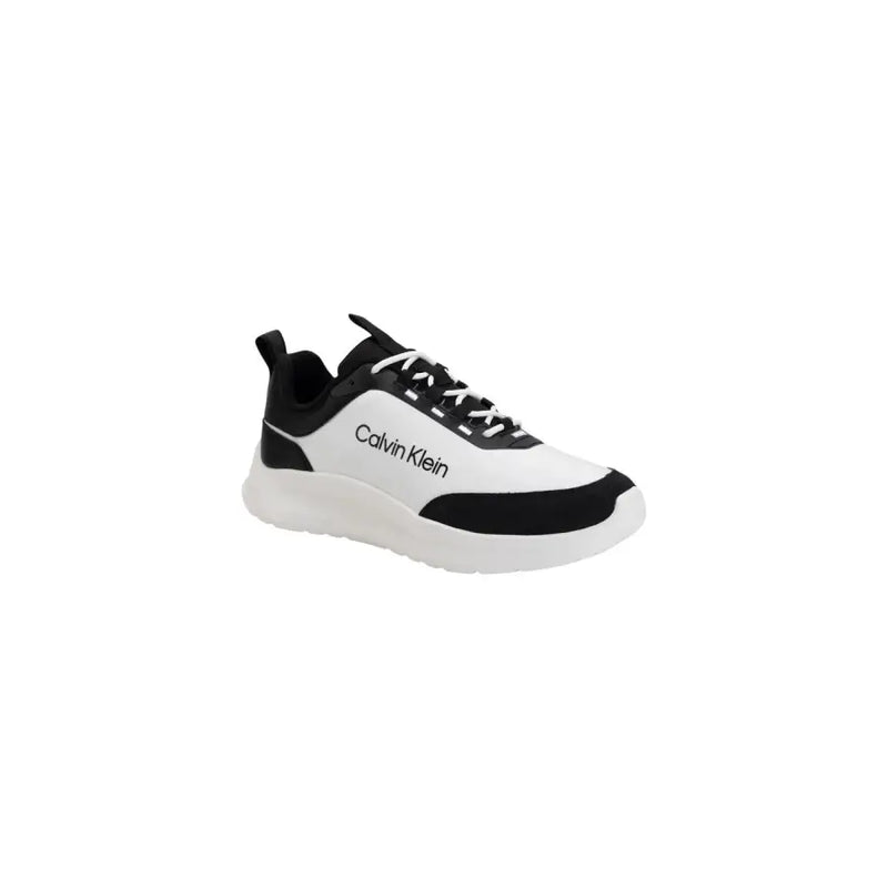 Noir et blanc Calvin Klein Baskets pour hommes avec un design moderne et élégant, chaussures à lacets en polyester