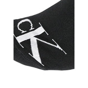 Black calvin klein men socks in cotton featuring a bold white ck logo knitted into the fabric in a 2 pack