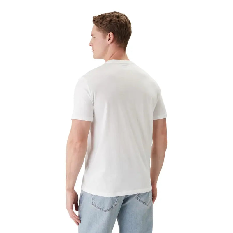 Calvin Klein T-shirt homme blanc en coton, col rond, manches courtes, style décontracté, vue de face
