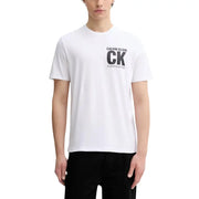 Calvin Klein hommes t-shirt T-shirt en coton blanc avec logo CK noir en gras et inscription « Établi en 1986 » sur la poitrine
