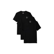 Black Calvin Klein short-sleeved t-shirts with minimalist design and subtle branding on collar and hem for men underwear