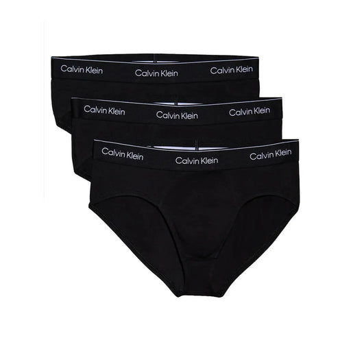 Black Calvin Klein men underwear briefs with white logo trim designed for comfortable daily wear
