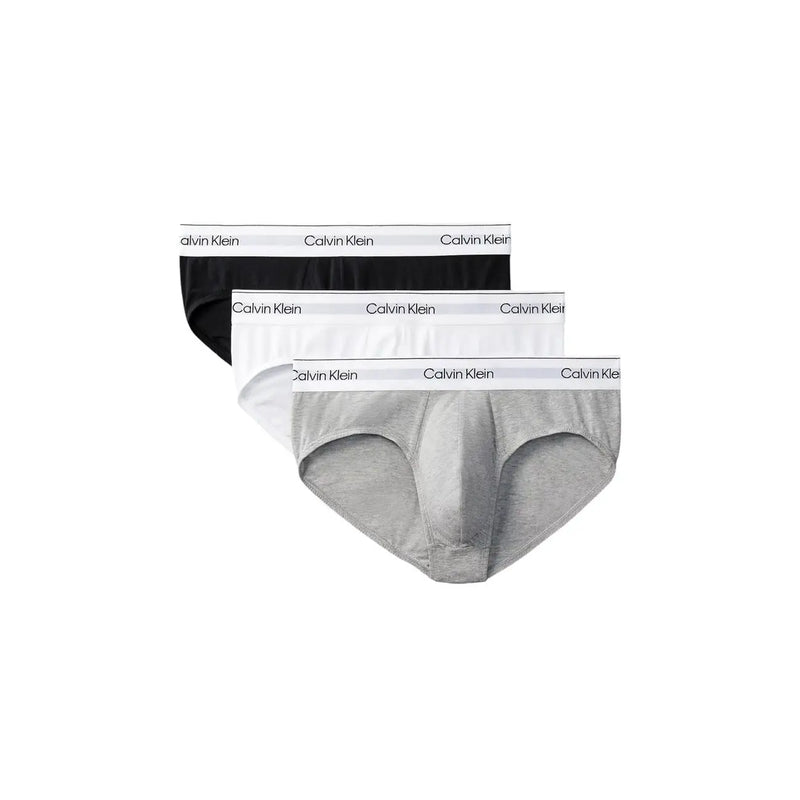 Calvin Klein men underwear briefs in black white and heather gray with signature elastic waistband