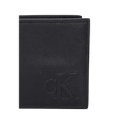 Calvin Klein Portefeuille homme en cuir noir avec logo CK en relief sur le devant