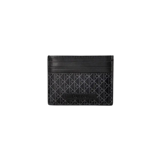 Noir Calvin Klein Portefeuille homme avec porte-cartes, motif géométrique discret et bords cousus.
