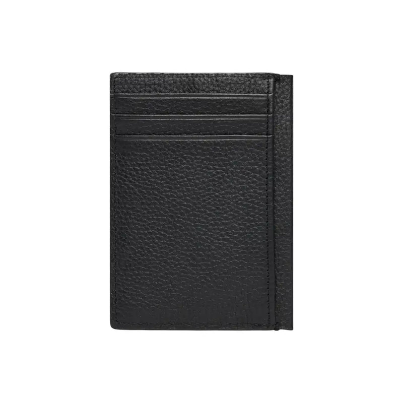 Calvin Klein Portefeuille homme en cuir noir texturé, porte-cartes avec plusieurs fentes et fermeture magnétique