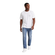 T-shirt Calvin Klein pour homme en coton blanc, orné d'un logo brodé discret sur la poitrine, idéal pour un style décontracté.