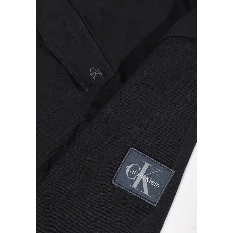 Noir Calvin Klein Veste en coton texturé avec écussons brodés pour homme