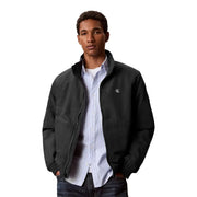 Calvin Klein mens black nylon blazer jacket with subtle embroidered logo on the left chest