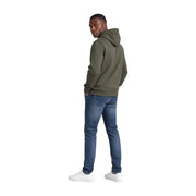 Calvin Klein mens olive green cotton hoodie sweatshirt with a classic relaxed fit and subtle chest branding