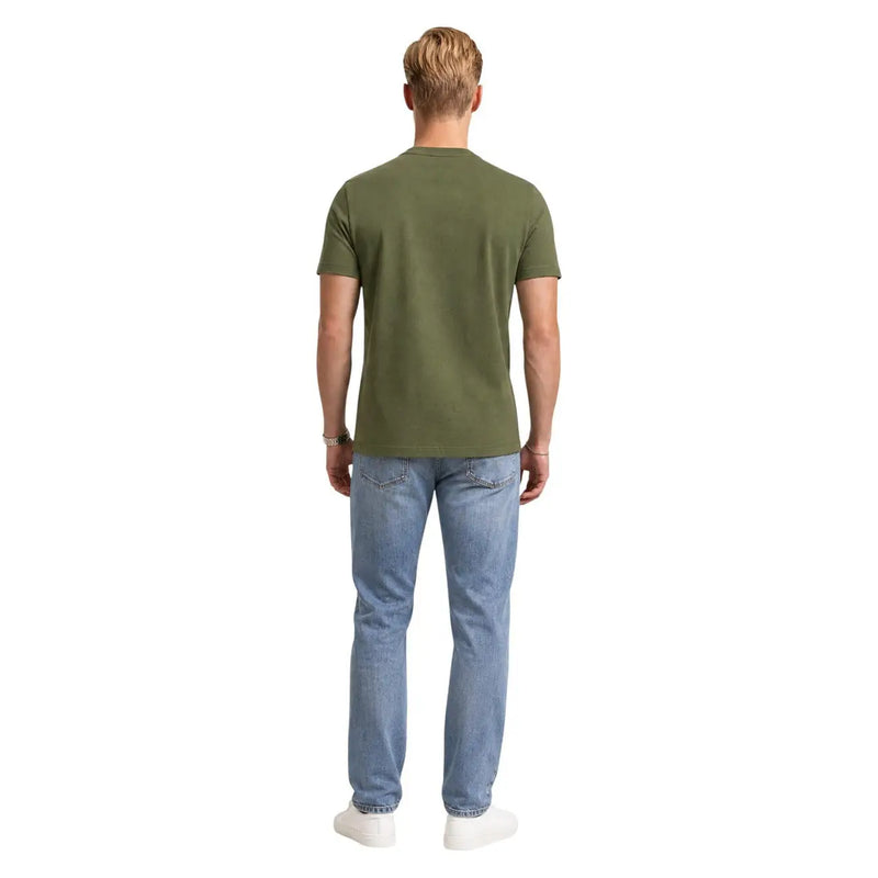 Calvin Klein coton vert olive pour homme t-shirt avec un col rond classique et des manches courtes pour une tenue décontractée