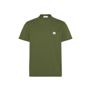 Calvin Klein T-shirt homme en coton vert olive à manches courtes et petit logo blanc sur la poitrine gauche