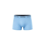 Light blue calvin klein mens low rise boxer briefs with black logo waistband for comfortable everyday wear